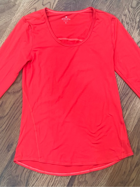 Athleta Tops - Athleta Bright Red Long-Sleeve Scoop Neck Performance Top